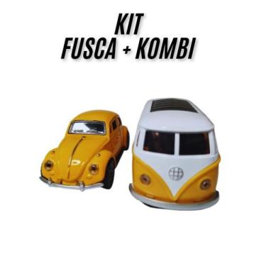 Imagem de Carrinho Miniatura Fusca Kombi De Ferro Fricção Coleção - Model Word, 
