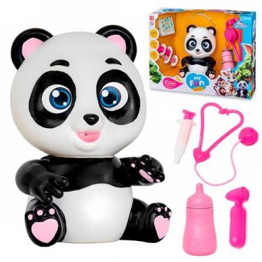 Imagem de Panda Baby My Fun Tears Zoo Em Vinil Que Chora De Verdade Com Mamadeir