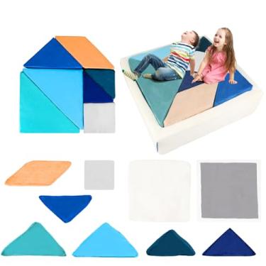 Imagem de Heypappy Tangram Conjunto de capa de sofá, capa de substituição, oceano