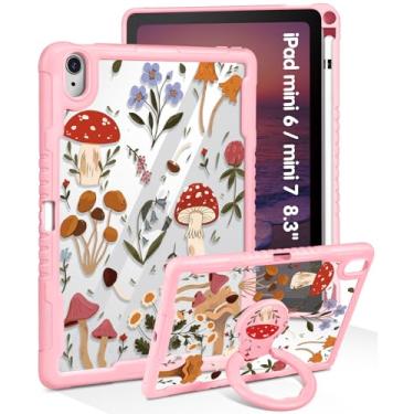 Imagem de Uppuppy Capa para iPad Mini 7 A17 Pro 2024/Mini 6 2021 de 8,3 polegadas – Capa feminina fofa para meninas com suporte e porta-lápis, design feminino Kawaii exclusivo protetor rígido Funda para iPad
