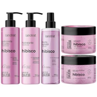 Imagem de Kit Banho Premium Labotrat Hibisco Completo 5 Produtos Corpo E Rosto Esfoliante Cheiro De Fruta