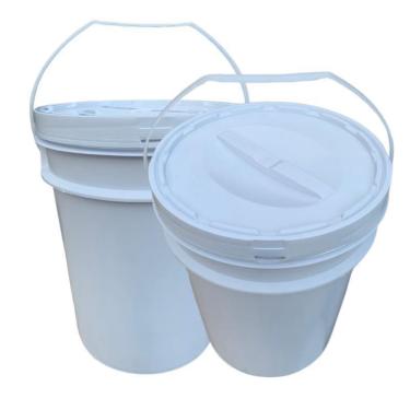 Imagem de Balde Plástico 20L Tampa Rosqueavel Para Tinta - Kit 2 Pçs