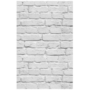 Imagem de Papel de parede 3D retrô nostálgico padrão de tijolo branco restaurante quarto sala de estar escritório loja papel de parede branco 53 * 950 cm