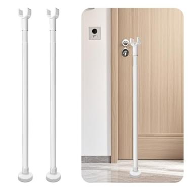 Imagem de Uniticber Barra de segurança de porta resistente – Pacote com 2 batentes de bloqueio de porta ajustáveis para apartamento, hotel, casa, tela e ferragens de segurança de portão