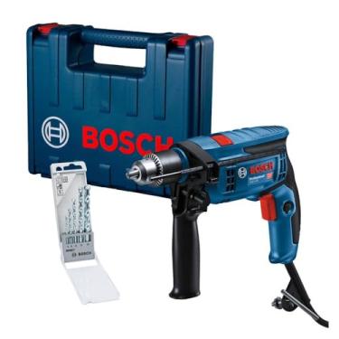 Imagem de Furadeira de Impacto Bosch GSB 13 RE-MX5 - 750W com 5 brocas e maleta 127V