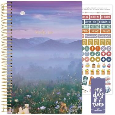 Imagem de bloom daily planners Agenda 2026 (janeiro a dezembro) Organizador de ano calendário - 14 cm x 21 cm - Agenda semanal e mensal com adesivos e marcador de página - Montanhas místicas