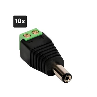 Imagem de 10x Conector P4 para Alimentação de Câmera de Segurança Plug Macho Sem solda