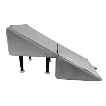 Imagem de Generic Escada para cães de estimação, rampa para animais de estimação, banco confortável, portátil, multifuncional, dobrável, sofá-cama, escada para cães de, Veludo Cinza