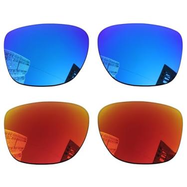 Imagem de Acefrog Lentes de reposição polarizadas de 1,5 mm para óculos de sol Oakley Holston OO9334 58 mm, material atualizado, resistente a impactos - vermelho fogo e azul gelo polarizado - 1,5 mm