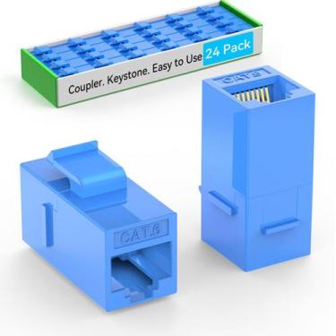 Imagem de Acoplador Keystone Sokqovt CAT6 RJ45 (pacote com 24) azul