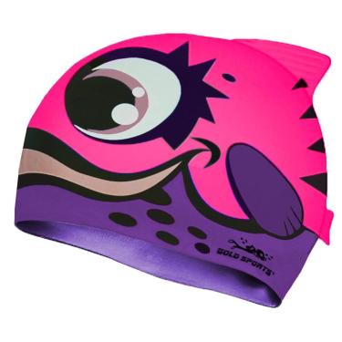 Imagem de Touca De Natação Gold Sports Kids Bad Fish De Silicone-Unissex