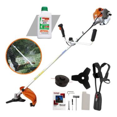 Imagem de Roçadeira Vulcan Vr430p Profissional Á Gasolina 43cc 1,7hp + Óleo Stihl 2 Tempos