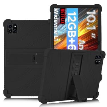 Imagem de ATOOZ Capa para tablet Callsky-Tab Cpad 10 10,1 polegadas 2025, capa infantil de silicone macio para Callsky Tab Cpad 10,1 polegadas com suporte (preto)