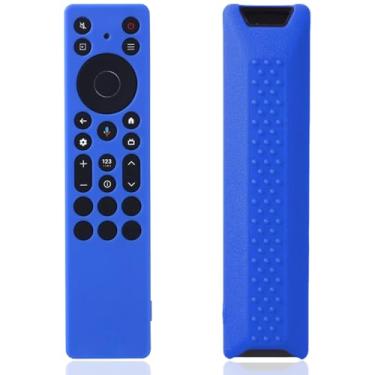 Imagem de Capa protetora de silicone azul com alça para controle remoto TCL RC813A FMB1 RC923A FMB1 2025, à prova de choque, antisujeira para controle TCL 2025