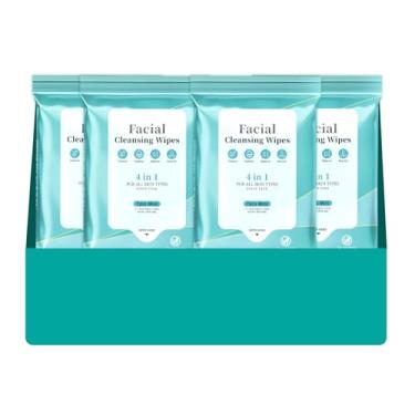 Imagem de Lenços de limpeza facial, extrato de óleo de melaleuca para limpeza facial, ácido salicílico para tratamento de acne, cuidados hidratantes dos poros para pele sensível, lenços de limpeza dupla face