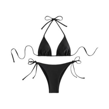 Imagem de Biquíni Feminino Sem Costas Com Três Peças, Design Moderno E Separado,