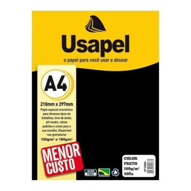 Imagem de Papel color a4 180g c/ 50 folhas preto - usapel