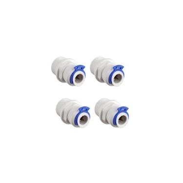 Imagem de Kit 4 Conector Reto Mangueira 1/4 Rosca 1/4 Engate Rápido - BR Fish Aq