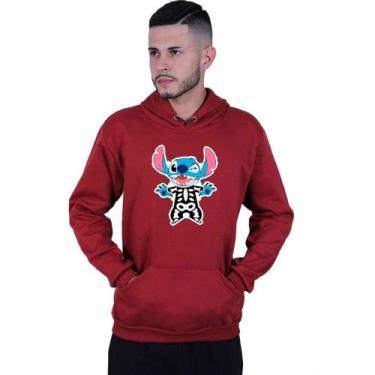 Imagem de Moletom Unissex Canguru Lilo Stitch Halloween - Lafre, Vermelho escuro