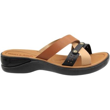 Imagem de Tamanco Terra e Água Comfort Tiras Texturizadas Aplique Feminino