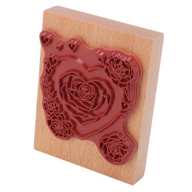 Imagem de Zerodis Carimbo de Madeira Selos de Madeira Elegante Estampagem de Borracha de Scrapbooking Com Detalhes Requintados Sem Esforço para Os Artesãos Alunos Professores 3.54x2.76in Wood Stamp Heart Floral