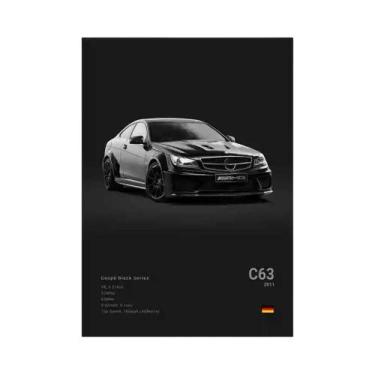 Imagem de Pôster De Carro Esportivo Luxuoso Preto E Branco, Arte Em Tela Para De