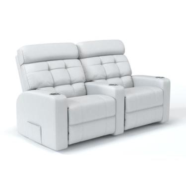 Imagem de Sofá 2 Lugares Reclinável Manual em Couro Bovino Linha Cinema Sala de 