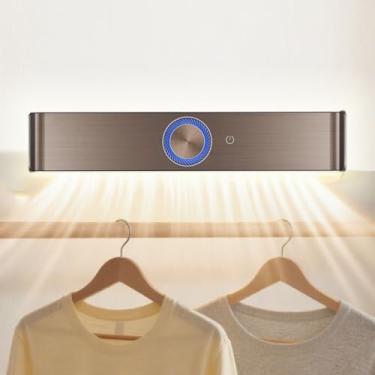 Imagem de TEENKON Máquina de cuidados com a roupa, máquina portátil eliminadora de odores de vestuário, dispositivo de proteção de roupas para armários, quarto, armário de sapatos, vestiário (ouro, 45,7 x 12,76