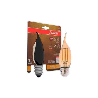 Imagem de Lâmpada Led Filamento Retrô Vela Chama 2W - Amarelo 2200K E27 - AVANT