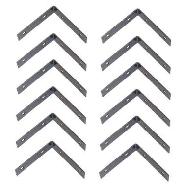 Imagem de Kit 12 Chapa L Fixação Emenda Vigas Colunas Telhados 25X25Cm - OURO MI