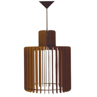 Imagem de Luminária Teto Tipo Pendente Drink Mdf Completa - MDF Marrom - LENOBRE