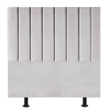 Imagem de Cabeceira Estofada Cama Box Casal 140 Cm Maria Suede Cinza Claro - Bla