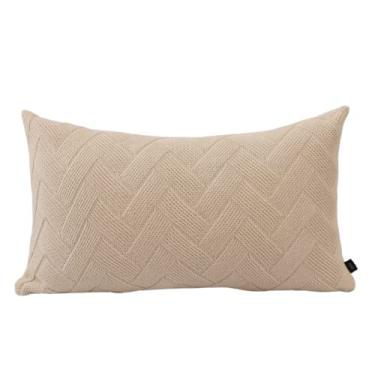 Imagem de Almofada de Tricot Geométrica Offwhite Retangular