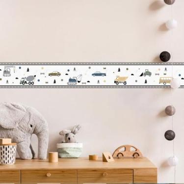 Imagem de Adesivo Parede Infantil Carros 01 Faixa Decorativa Veículos Lúdico Quarto Menino Bebê Brinquedo