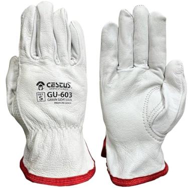 Imagem de Cestus GU-603, luvas de trabalho de couro de cabra (1, 3, 12, 120), luvas de segurança para construção, armazém, caminhoneiros, rancho (1 par, 4GG)
