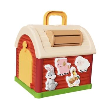 Imagem de simhoa Classificador de formas Cubo de atividades para bebês Brinquedo de correspondência de animais de fazenda para crianças Brinquedos educativos Brinquedo