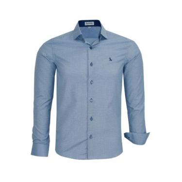 Imagem de Camisa Social Manga Longa Amil Slim Fácil De Passar 1861, Azul bebê, 4