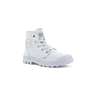 Imagem de Palladium Bota feminina Pampa Hi Boot de lona vegana com cadarço, Estrela branca, 34