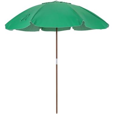 Imagem de Bel - Guarda-Sol Bagum Caioba 2,40m Cabo de Madeira Vareta Fibra Verde Bandeira