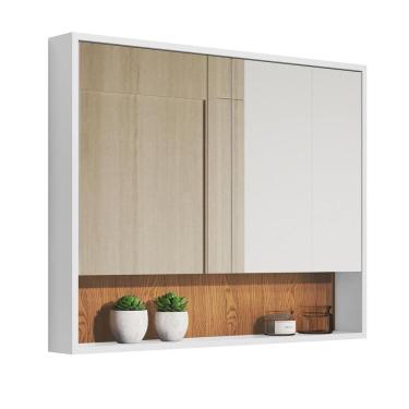 Imagem de Armário Banheiro Superior Aéreo Eros 2 Portas Branco Nature