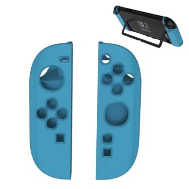 Imagem de Capa para controle Nintendo Switch 2 Joy-Con, capa protetora de silicone macio para Switch 2 Joy Con, fácil instalação, antiarranhões, anti-impressões digitais, azul