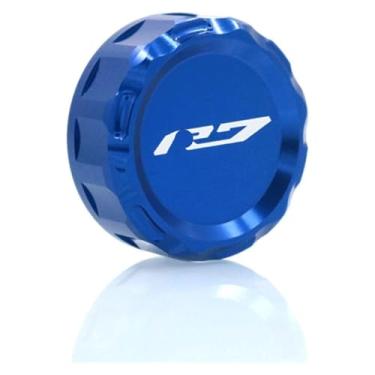 Imagem de Acessórios para motocicletas CNC tampa do reservatório de fluido de freio traseiro compatível com Y&AMAHA YZF R7 YZF-R7 YZFR7 2021 2022 2023 2024 (azul)