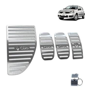 Imagem de Pedaleira Com Descanso Aço Inox Renault Clio 2000/2012 Prata
