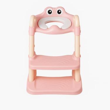 Imagem de CRB Assento Redutor De Sapinho Infantil Com Escadinha Para Criança Ajustável E Fácil De Recolher Para Vaso Sanitário E Banheiro. Escada Sanitária Infantil.