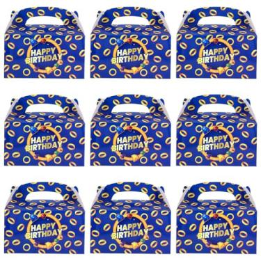 Imagem de 18un Caixas de Lembrancinhas Festa Temática Jogos, Desenho Animado Azul com Anel Dourado e Pedras Coloridas Caixas Presentes Sacolas Doces para Crianças Aniversário Chá Bebê e Decoração Festa