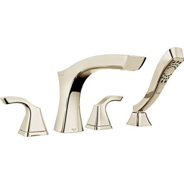 Imagem de Torneira Delta T4752-PN Tesla Roman Tub com acabamento de chuveiro de mão com tecnologia H2Okinetic, níquel polido