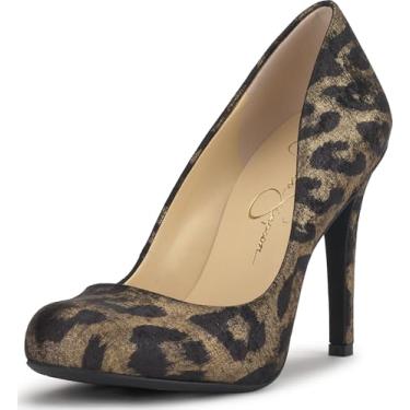 Imagem de Jessica Simpson Sapato feminino Calie Pump, Gato selvagem de cobre dourado, 36