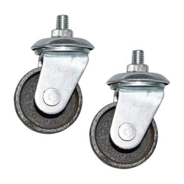 Imagem de Generic 1 par de rodízios genéricos para macacos de piso, rodízios horizontais de metal, acessórios de roda universal para macacos de piso de 3 e 4 toneladas, Rosca 12mm
