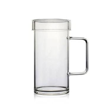 Imagem de WYUYIWH Copo de água 700 ml Caneca de café feita à mão de vidro transparente resistente ao calor (tamanho: 700 ml, cor: xícara única)