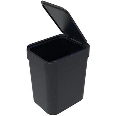 Imagem de Lixeira Cesto de Lixo Com Tampa 5L Preto Plastico Soprano